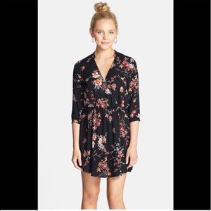 Lush Kendal floral print faux wrap dress